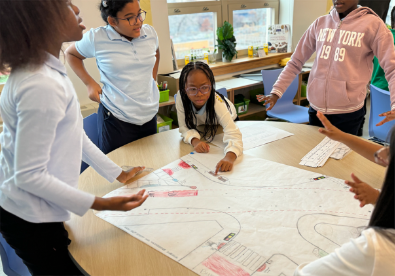 Students working
